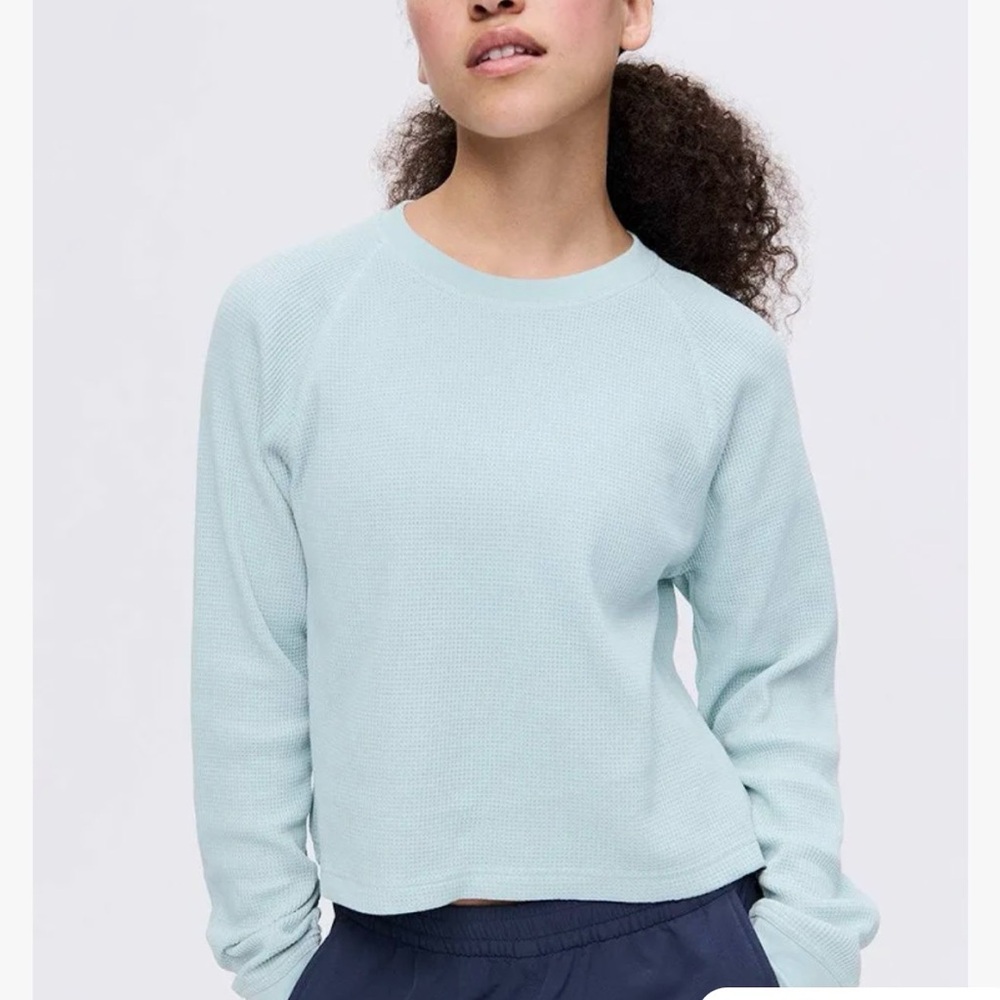 NEW NWT Outdoor Voices Waffles knit MoonStone long sleeve top size L